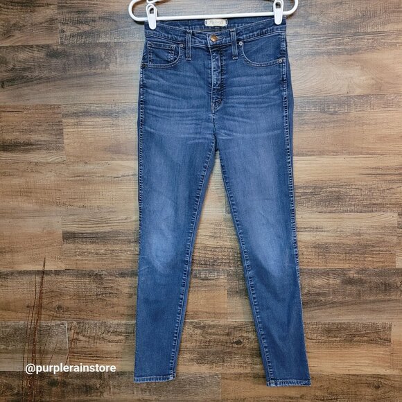 Madewell Jeans 27 Skinny 10" High Rise Hayes Wash F4684 Tummy Control Stretch - Picture 1 of 13